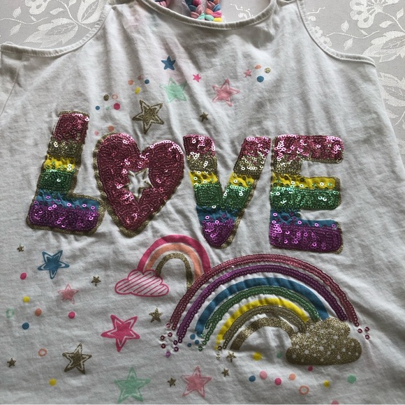 Isaac Mizrahi Girls Size M(7-8) White Tank-Top Shirt Embellished sequenced Shirt - Picture 11 of 14